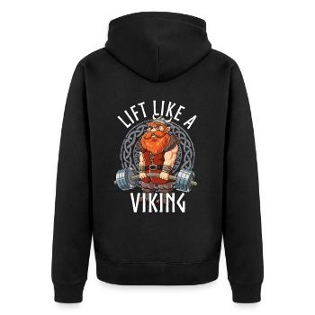 Viking Ragnarök Bodybuilding Fitness Gym - Veste à capuche bio Premium Unisexe - noir - Dos - Nico (187cm)