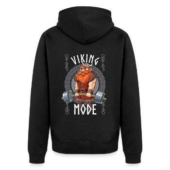 Viking Ragnarök Bodybuilding Fitness Gym - Veste à capuche bio Premium Unisexe - noir - Dos - Nico (187cm)
