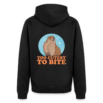 Murmeltiere Munggen Mankai Groundhog Geschenk - Unisex Premium Bio Zip Hoodie - Schwarz - Hinten - Nico (187cm)