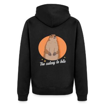 Murmeltiere Mankai Munggen Groundhog Geschenk - Unisex Premium Bio Zip Hoodie - Schwarz - Hinten - Nico (187cm)