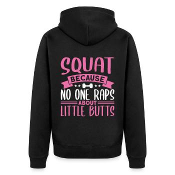 Squats Ensemble d’haltères Femmes Ensembles d’entraînement Gym Booty W - Veste à capuche bio Premium Unisexe - noir - Dos - Nico (187cm)