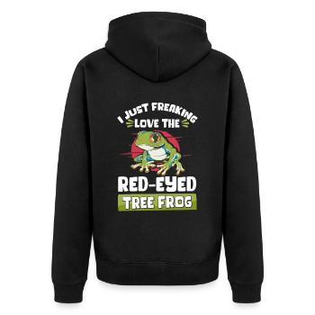 Grenouille aux yeux rouges Amphibiens Amphibiens - Veste à capuche bio Premium Unisexe - noir - Dos - Nico (187cm)