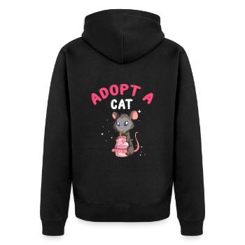 Opossum Design for raccoon fans and marsupial - Unisex Premium Organic Zip Hoodie - black - Back - Nico (187cm)