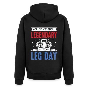 Impossible d’épeler légendaire sans Leg Day pour Body Bui - Veste à capuche bio Premium Unisexe - noir - Dos - Nico (187cm)