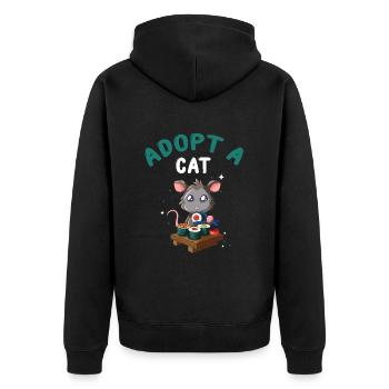 Opossum Design for raccoon fans and marsupial - Unisex Premium Organic Zip Hoodie - black - Back - Nico (187cm)
