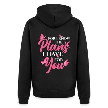 Versets bibliques Jérémie 29:11 Chrétiens - Veste à capuche bio Premium Unisexe - noir - Dos - Nico (187cm)