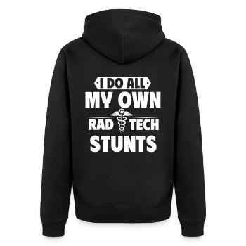RAD technology, radiologist - Unisex Premium Organic Zip Hoodie - black - Back - Nico (187cm)