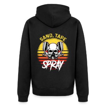 Maler und Lackierer, der Beste und Nervigste Beruf - Unisex Premium Bio Zip Hoodie - Schwarz - Hinten - Nico (187cm)