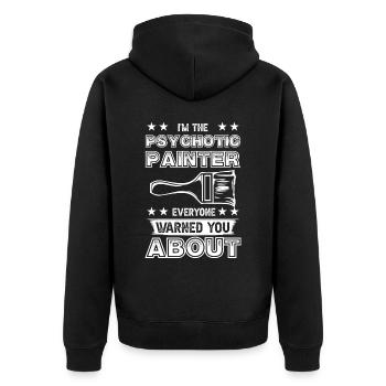 Maler und Lackierer, der Beste und Nervigste Beruf - Unisex Premium Bio Zip Hoodie - Schwarz - Hinten - Nico (187cm)