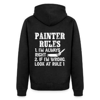 Maler und Lackierer, der Beste und Nervigste Beruf - Unisex Premium Bio Zip Hoodie - Schwarz - Hinten - Nico (187cm)