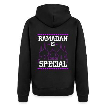 Ramadan, cadeaux du Ramadan, fêtes musulmanes - Veste à capuche bio Premium Unisexe - noir - Dos - Nico (187cm)