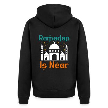 Ramadan, cadeaux du Ramadan, fêtes musulmanes - Veste à capuche bio Premium Unisexe - noir - Dos - Nico (187cm)