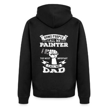 Maler und Lackierer, der Beste und Nervigste Beruf - Unisex Premium Bio Zip Hoodie - Schwarz - Hinten - Nico (187cm)