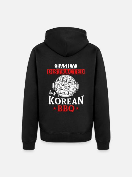 Korean BBQ, Korean - Unisex Premium Organic Zip Hoodie - black