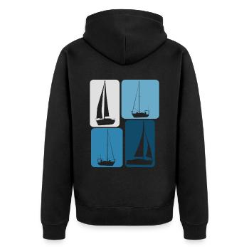 Segeln Segler Boote Segelboot - Unisex Premium Bio Zip Hoodie - Schwarz - Hinten - Nico (187cm)