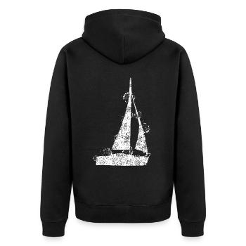Sailing Sailboat - Unisex Premium Organic Zip Hoodie - black - Back - Nico (187cm)