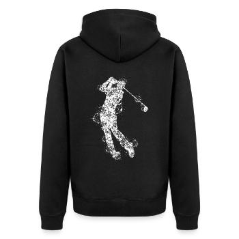 Golf tee golfeur golfeur - Veste à capuche bio Premium Unisexe - noir - Dos - Nico (187cm)