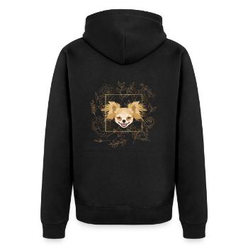 Golden Dog Chihuahua - Unisex Premium Organic Zip Hoodie - black - Back - Nico (187cm)