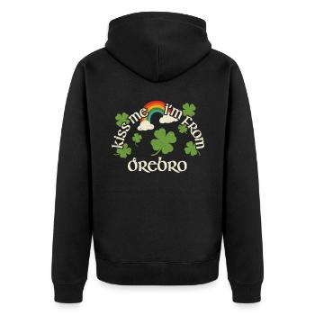 Kiss Me - St. Patrick's Day Örebro - Unisex Premium Organic Zip Hoodie - black - Back - Nico (187cm)
