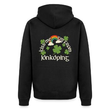 Embrasse-moi - Saint-Patrick Jönköping - Veste à capuche bio Premium Unisexe - noir - Dos - Nico (187cm)