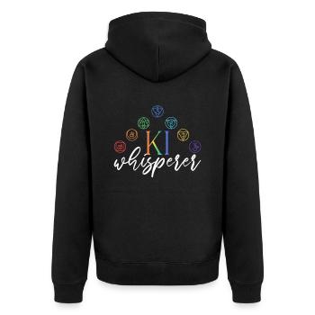 Ganzheitliche Reiki Und Chakraheilung Reikimeister - Unisex Premium Bio Zip Hoodie - Schwarz - Hinten - Nico (187cm)