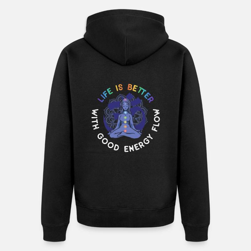 Reiki Practitioner Und Reiki - Unisex Premium Bio Zip Hoodie - Schwarz