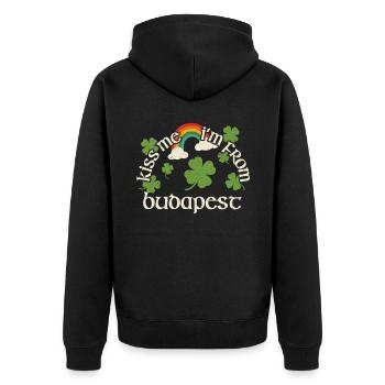 Kiss Me - Saint-Patrick Budapest - Veste à capuche bio Premium Unisexe - noir - Dos - Nico (187cm)