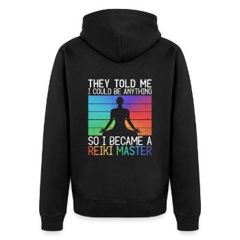 Reiki Meister Und Spiritueller Reikimeister - Veste à capuche bio Premium Unisexe - noir - Dos - Nico (187cm)