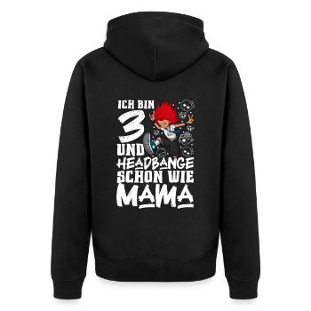 I'm 3 - Girl Rocker - Unisex Premium Organic Zip Hoodie - black - Back - Nico (187cm)