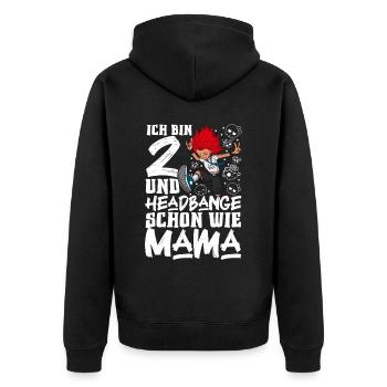 I'm 2 - Girl Rocker - Unisex Premium Organic Zip Hoodie - black - Back - Nico (187cm)
