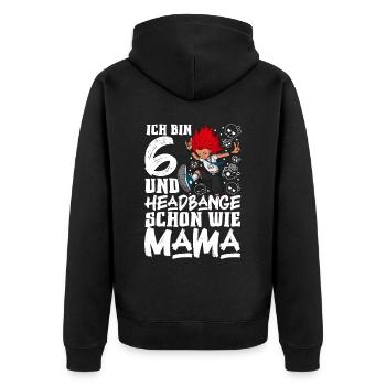I'm 6 - Girl Rocker - Unisex Premium Organic Zip Hoodie - black - Back - Nico (187cm)
