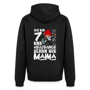 I' - Girl Rocker - Unisex Premium Organic Zip Hoodie - black - Back - Nico (187cm)