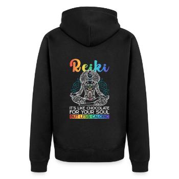 Reiki Praktiker Und Energie - Veste à capuche bio Premium Unisexe - noir - Dos - Nico (187cm)