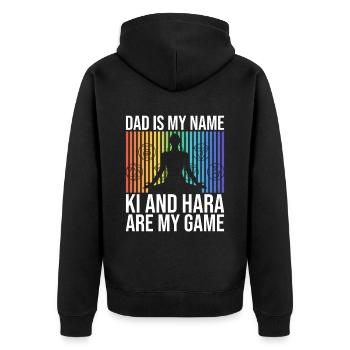 Energie Vater Und Reiki Praktizierender Papa - Unisex Premium Bio Zip Hoodie - Schwarz - Hinten - Nico (187cm)