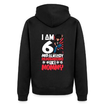 I'm 6 - Young Rocker - Unisex Premium Organic Zip Hoodie - black - Back - Nico (187cm)