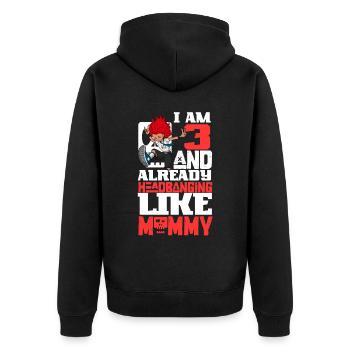 Ich bin 3 - Mädchen Rocker - Unisex Premium Bio Zip Hoodie - Schwarz - Hinten - Nico (187cm)
