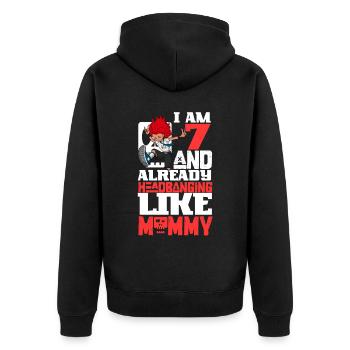 I' - Girl Rocker - Unisex Premium Organic Zip Hoodie - black - Back - Nico (187cm)