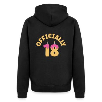 Anniversaire officiel de 18e anniversaire enfant dix-huit ans - Veste à capuche bio Premium Unisexe - noir - Dos - Nico (187cm)