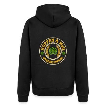 Hopfen und Malz wieder finden Biertrinker Geschenk - Unisex Premium Bio Zip Hoodie - Schwarz - Hinten - Nico (187cm)