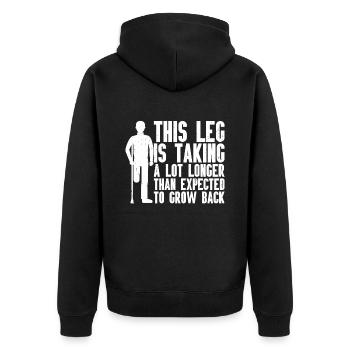 Amputation - Unisex Premium Bio Zip Hoodie - Schwarz - Hinten - Nico (187cm)