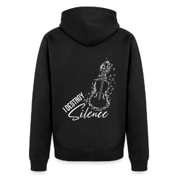 Violoniste de violon I Destroy Silence - Veste à capuche bio Premium Unisexe - noir - Dos - Nico (187cm)