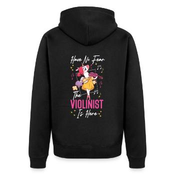 Violin Violinist Have No Fear The - Unisex Premium Bio Zip Hoodie - Schwarz - Hinten - Nico (187cm)