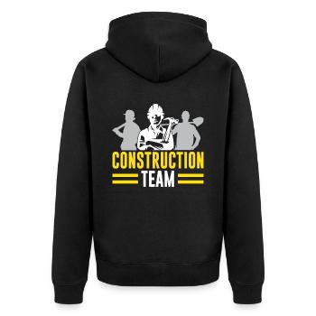 Construction Team Construction Site Teamwork Construction Workers - Unisex Premium Organic Zip Hoodie - black - Back - Nico (187cm)