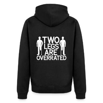 Amputation - Unisex Premium Bio Zip Hoodie - Schwarz - Hinten - Nico (187cm)