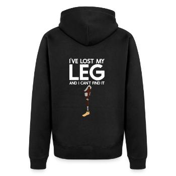 Amputation - Unisex Premium Bio Zip Hoodie - Schwarz - Hinten - Nico (187cm)