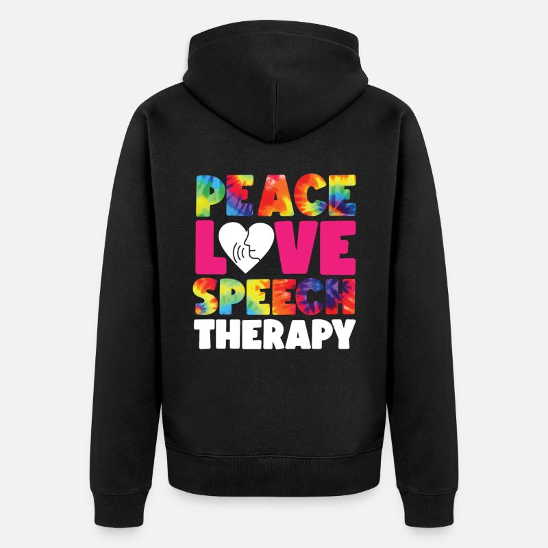 Speech Therapist Therapy Assistant - Unisex Premium Bio Zip Hoodie - Schwarz