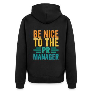 Seien Sie Nett Zu Dem Pr Manager Beruf Job - Unisex Premium Bio Zip Hoodie - Schwarz - Hinten - Nico (187cm)