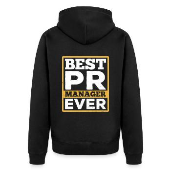 Bester Pr Manager Überhaupt Public Relations Beruf - Unisex Premium Bio Zip Hoodie - Schwarz - Hinten - Nico (187cm)
