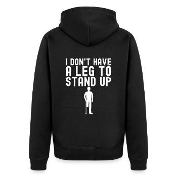 Amputation - Unisex Premium Bio Zip Hoodie - Schwarz - Hinten - Nico (187cm)