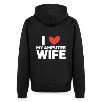 Amputation - Unisex Premium Organic Zip Hoodie - black - Back - Nico (187cm)